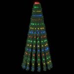 vidaXL LED vianočný stromček 150 cm 240 LED Viac farieb Oceľ Zelená – Obrázok 3