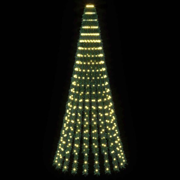 vidaXL LED vianočný stromček 220 cm 460 LED Teplá biela Oceľ Zelená – Obrázok 3