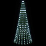 vidaXL LED vianočný stromček 220 cm 460 LED Studená biela Oceľ Zelená – Obrázok 3
