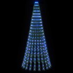 vidaXL LED vianočný stromček 220 cm 460 LED Modrá Oceľ Zelená – Obrázok 3