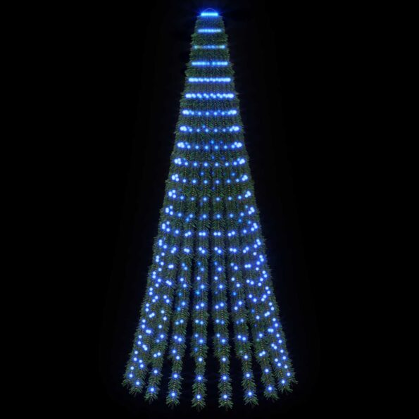 vidaXL LED vianočný stromček 220 cm 460 LED Modrá Oceľ Zelená – Obrázok 3