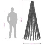 vidaXL LED vianočný stromček 220 cm 460 LED Modrá Oceľ Zelená – Obrázok 5