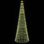 vidaXL LED vianočný stromček 270 cm 648 LED Teplá biela Oceľ Zelená – Obrázok 3