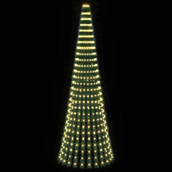 vidaXL LED vianočný stromček 270 cm 648 LED Teplá biela Oceľ Zelená – Obrázok 3