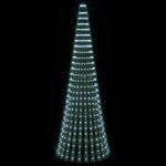 vidaXL LED vianočný stromček 270 cm 648 LED Studená biela Oceľ Zelená – Obrázok 3