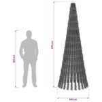 vidaXL LED vianočný stromček 270 cm 648 LED Studená biela Oceľ Zelená – Obrázok 5