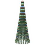 vidaXL LED vianočný stromček 270 cm 648 LED Viac farieb Oceľ Zelená – Obrázok 2