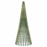 vidaXL LED vianočný stromček 370 cm 1008 LED Teplá biela Oceľ Zelená – Obrázok 2