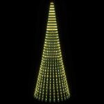 vidaXL LED vianočný stromček 370 cm 1008 LED Teplá biela Oceľ Zelená – Obrázok 3