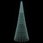 vidaXL LED vianočný stromček 370 cm 1008 LED Studená biela Oceľ Zelená – Obrázok 3