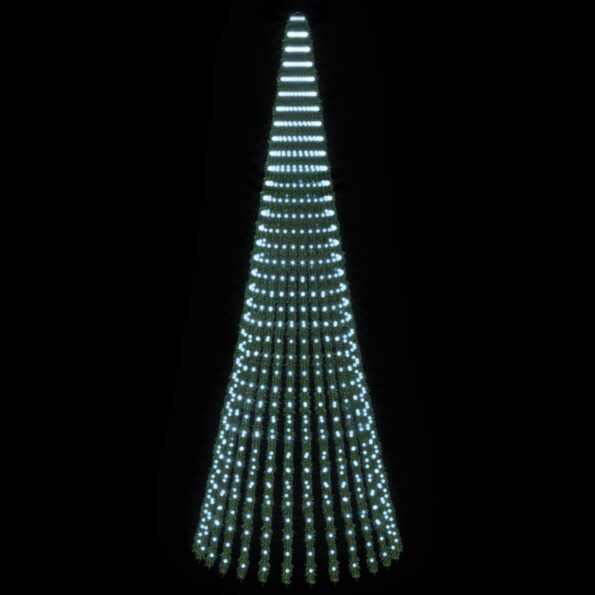 vidaXL LED vianočný stromček 370 cm 1008 LED Studená biela Oceľ Zelená – Obrázok 3