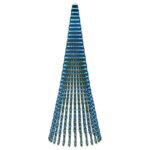 vidaXL LED vianočný stromček 370 cm 1008 LED Modrá Oceľ Zelená – Obrázok 2