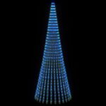 vidaXL LED vianočný stromček 370 cm 1008 LED Modrá Oceľ Zelená – Obrázok 3