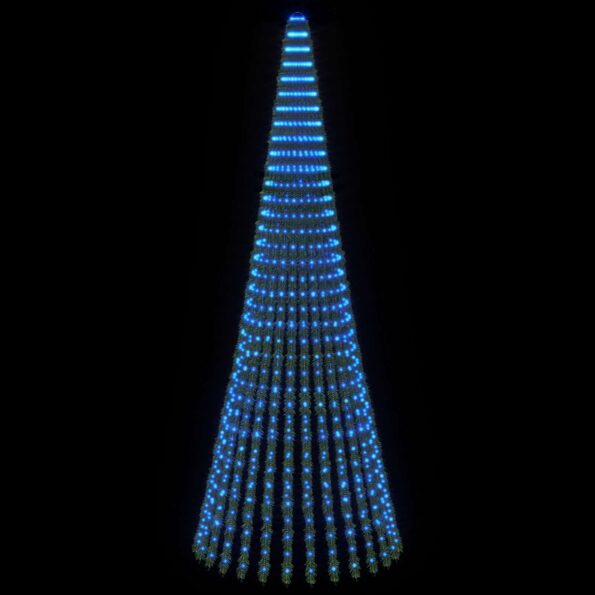 vidaXL LED vianočný stromček 370 cm 1008 LED Modrá Oceľ Zelená – Obrázok 3