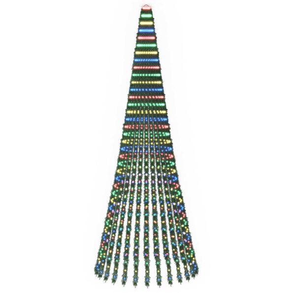 vidaXL LED vianočný stromček 370 cm 1008 LED Viac farieb Oceľ Zelená – Obrázok 2