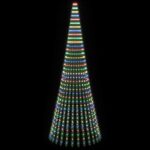 vidaXL LED vianočný stromček 370 cm 1008 LED Viac farieb Oceľ Zelená – Obrázok 3