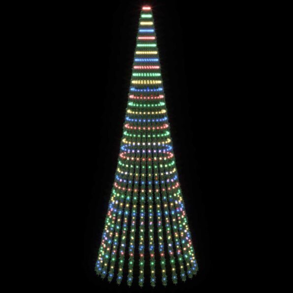 vidaXL LED vianočný stromček 370 cm 1008 LED Viac farieb Oceľ Zelená – Obrázok 3