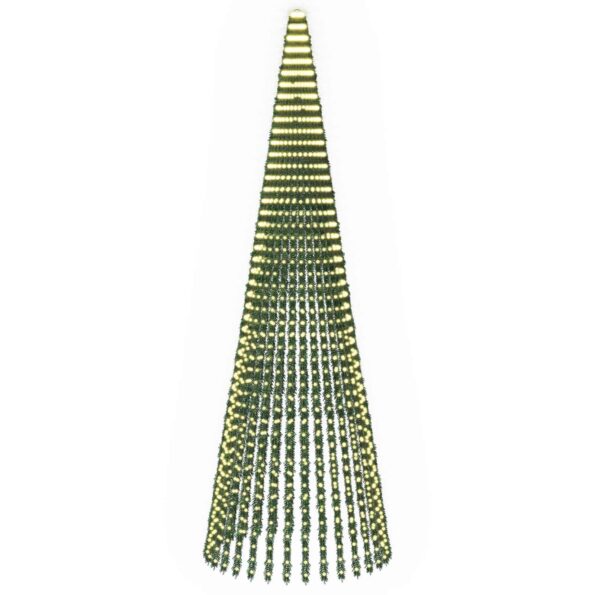 vidaXL LED vianočný stromček 470 cm 1504 LED Teplá biela Oceľ Zelená – Obrázok 2