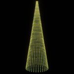 vidaXL LED vianočný stromček 470 cm 1504 LED Teplá biela Oceľ Zelená – Obrázok 3