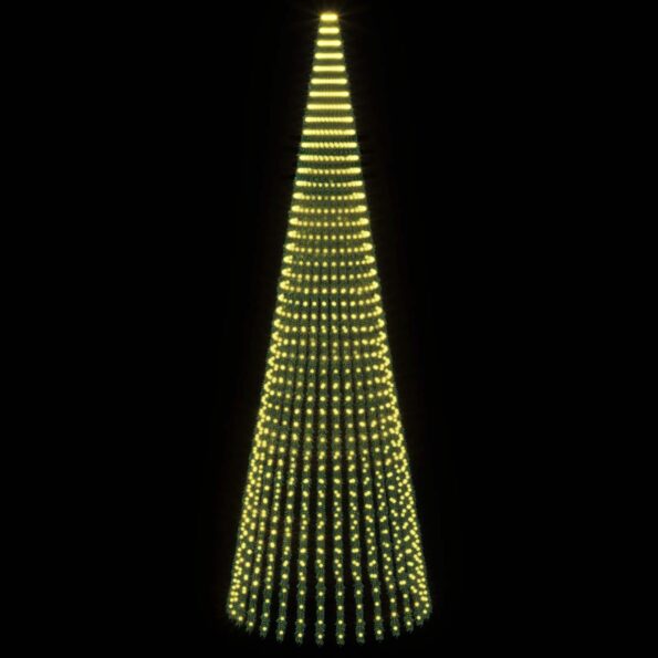 vidaXL LED vianočný stromček 470 cm 1504 LED Teplá biela Oceľ Zelená – Obrázok 3