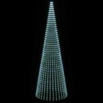 vidaXL LED vianočný stromček 470 cm 1504 LED Studená biela Oceľ Zelená – Obrázok 3