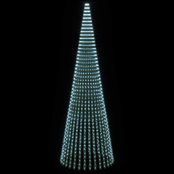 vidaXL LED vianočný stromček 470 cm 1504 LED Studená biela Oceľ Zelená – Obrázok 3