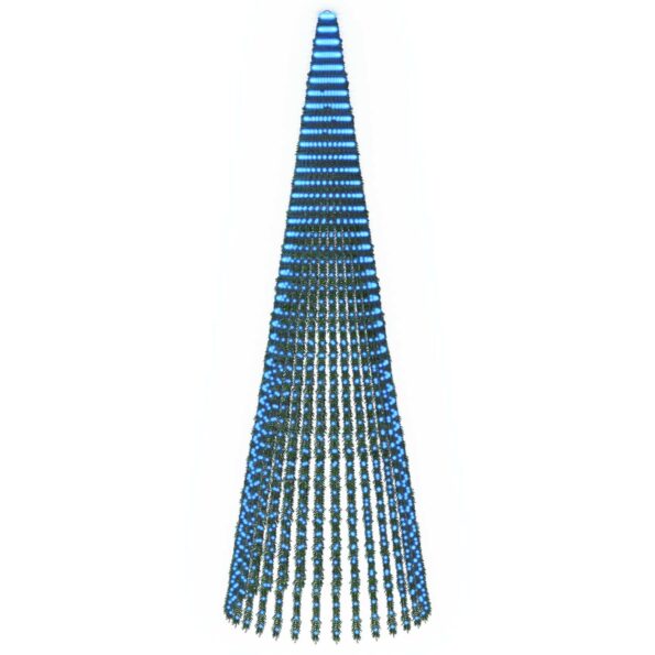 vidaXL LED vianočný stromček 470 cm 1504 LED Modrá Oceľ Zelená – Obrázok 2