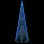 vidaXL LED vianočný stromček 470 cm 1504 LED Modrá Oceľ Zelená – Obrázok 3