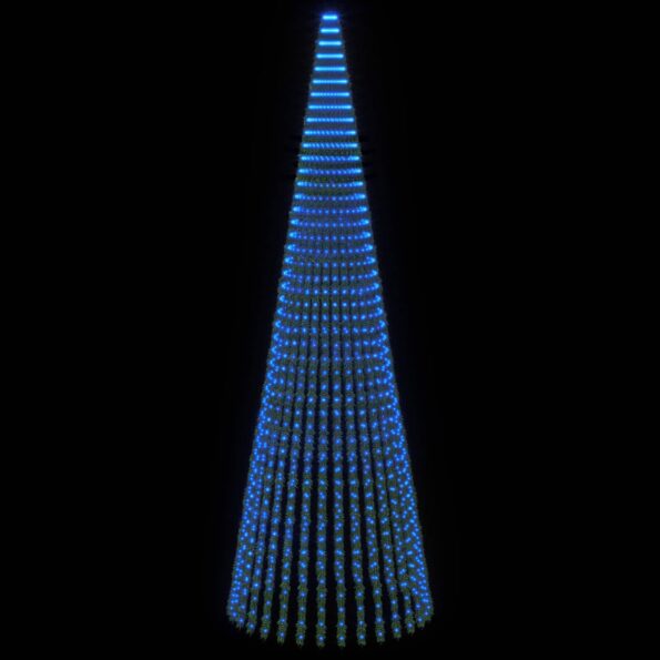 vidaXL LED vianočný stromček 470 cm 1504 LED Modrá Oceľ Zelená – Obrázok 3