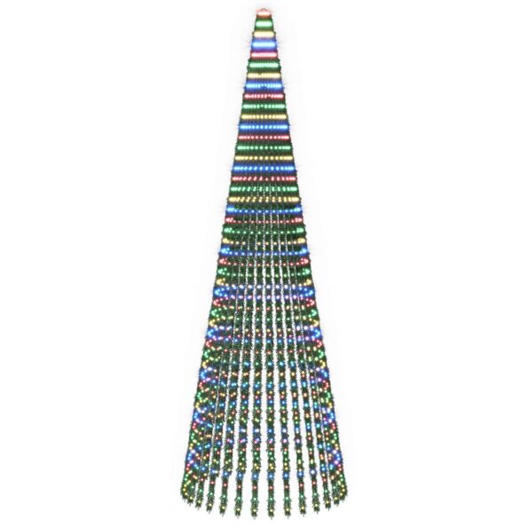 vidaXL LED vianočný stromček 470 cm 1504 LED Viac farieb Oceľ Zelená – Obrázok 2