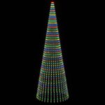 vidaXL LED vianočný stromček 470 cm 1504 LED Viac farieb Oceľ Zelená – Obrázok 3