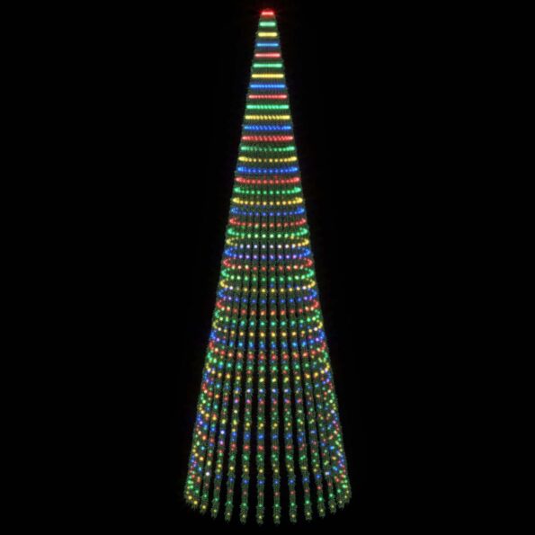 vidaXL LED vianočný stromček 470 cm 1504 LED Viac farieb Oceľ Zelená – Obrázok 3