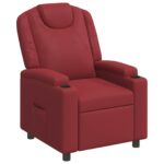 vidaXL Polohovacie kreslo Víno červené 75 x 95 x 106 cm Látka – Obrázok 2