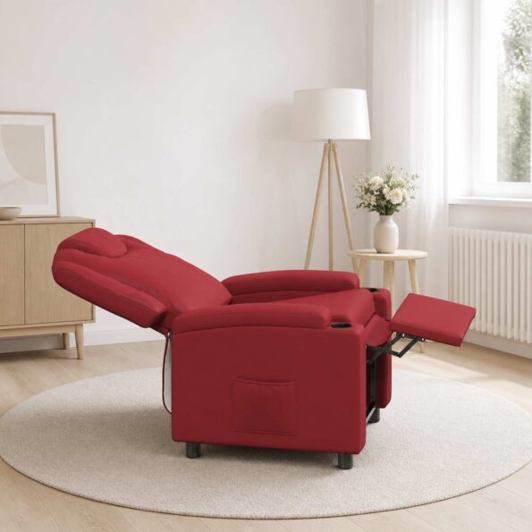 vidaXL Polohovacie kreslo Víno červené 75 x 95 x 106 cm Látka – Obrázok 3