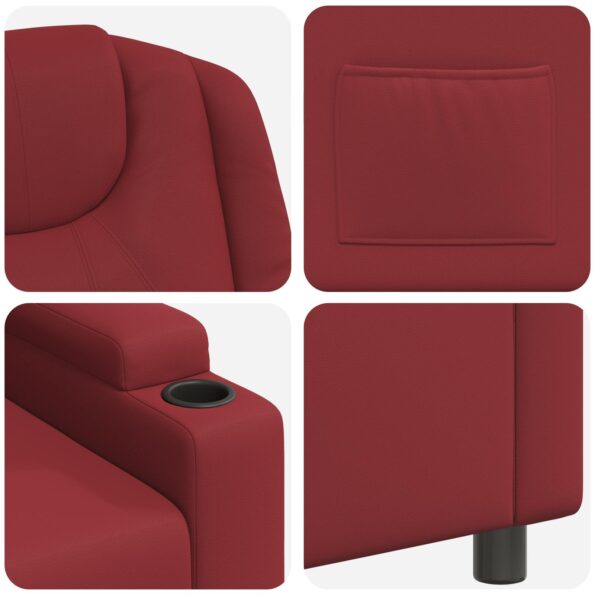 vidaXL Polohovacie kreslo Víno červené 75 x 95 x 106 cm Látka – Obrázok 7