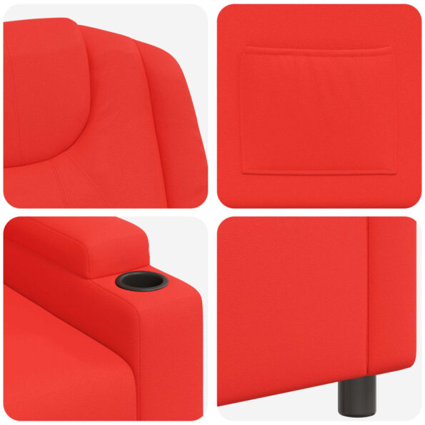 vidaXL Polohovacie kreslo Červená 75 x 95 x 106 cm Látka – Obrázok 7