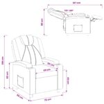 vidaXL Polohovacie kreslo Biela 75 x 95 x 106 cm Látka – Obrázok 11