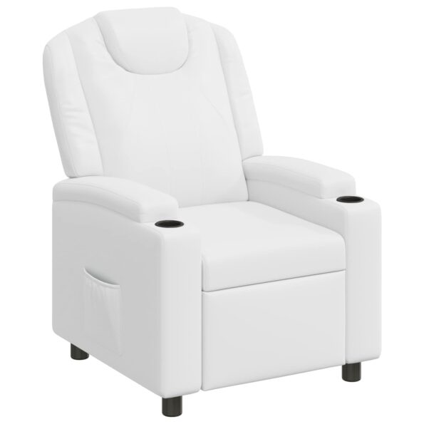 vidaXL Polohovacie kreslo Biela 75 x 95 x 106 cm Látka – Obrázok 2
