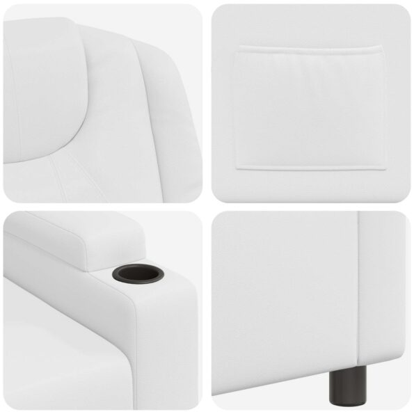 vidaXL Polohovacie kreslo Biela 75 x 95 x 106 cm Látka – Obrázok 7