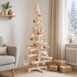 vidaXL Drevený vianočný stromček KOTKA 120 cm Borovicový masív – Obrázok 3