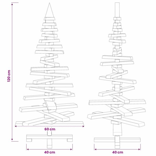 vidaXL Drevený vianočný stromček KOTKA 120 cm Borovicový masív – Obrázok 8