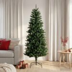 vidaXL Artificial Hinged Christmas Tree 120 cm PE a PVC Zelená