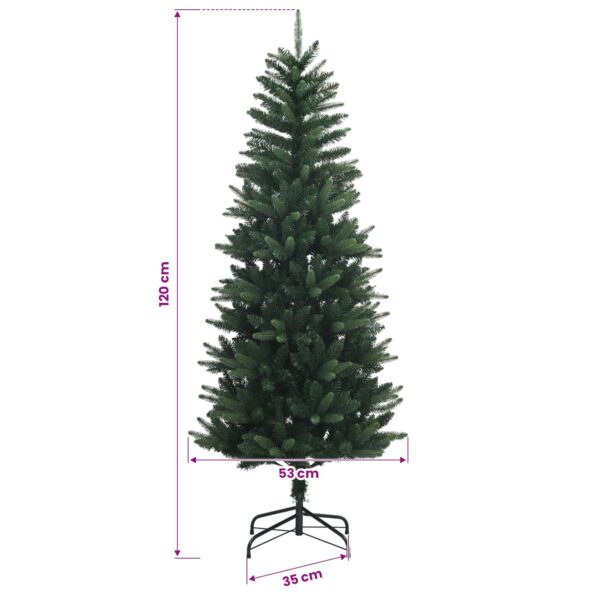 vidaXL Artificial Hinged Christmas Tree 120 cm PE a PVC Zelená – Obrázok 7