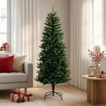 vidaXL Artificial Hinged Christmas Tree 150 cm PE a PVC Zelená