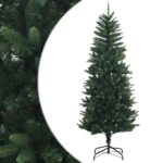 vidaXL Artificial Hinged Christmas Tree 210 cm PE a PVC Zelená – Obrázok 2