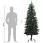 vidaXL Artificial Hinged Christmas Tree 210 cm PE a PVC Zelená – Obrázok 8