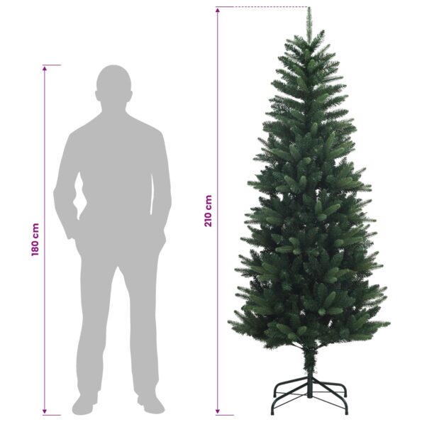 vidaXL Artificial Hinged Christmas Tree 210 cm PE a PVC Zelená – Obrázok 8