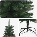 vidaXL Artificial Slim Christmas Tree 120 cm PE a PVC Zelená – Obrázok 4