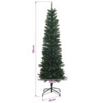vidaXL Artificial Slim Christmas Tree 120 cm PE a PVC Zelená – Obrázok 5