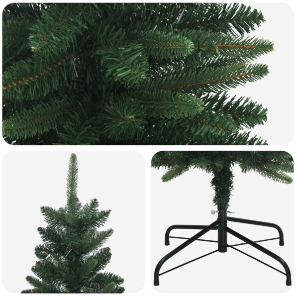 vidaXL Artificial Slim Christmas Tree 150 cm PE a PVC Zelená – Obrázok 4